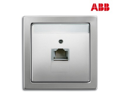 ABB德纯系列 一位八芯电脑插座